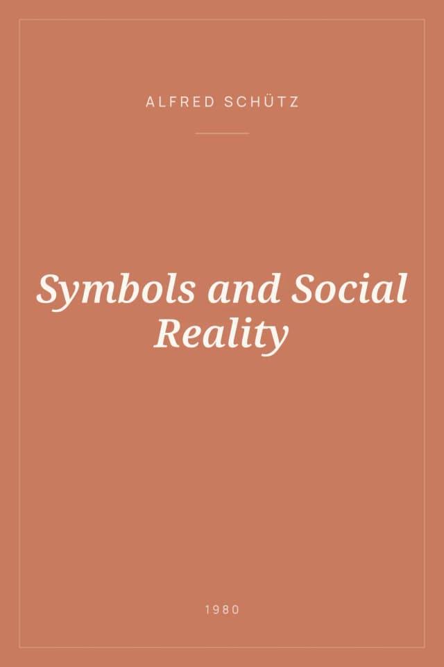 Portada de Symbols and Social Reality
