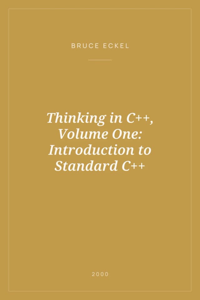 Portada de Thinking in C++, Volume One: Introduction to Standard C++