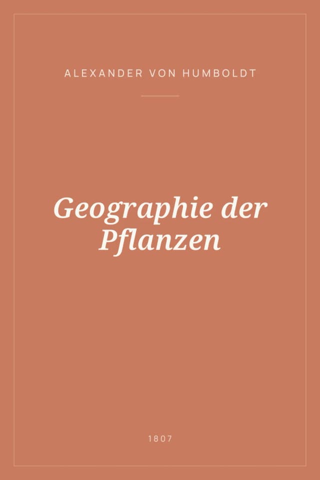 Portada de Geographie der Pflanzen