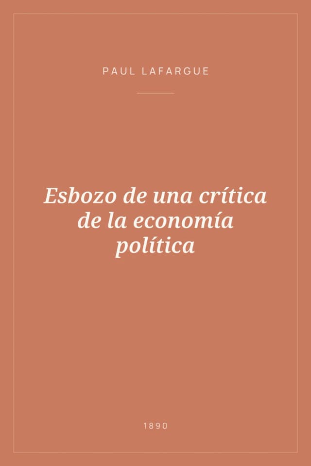 Portada de Esbozo de una crítica de la economía política