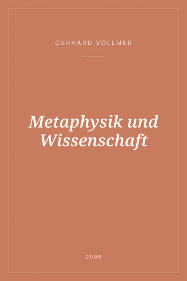 Portada de Metaphysik und Wissenschaft