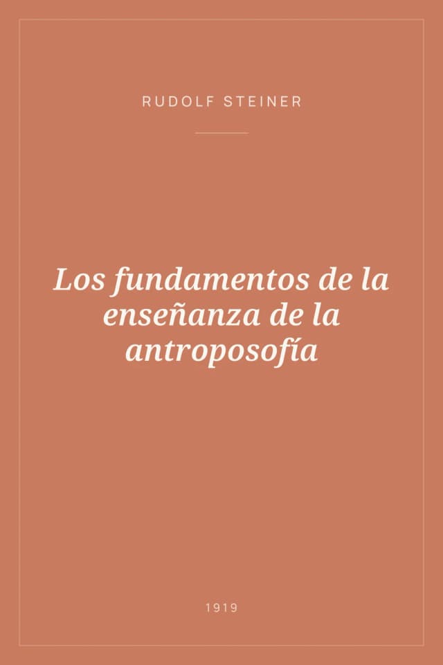 Portada de Los fundamentos de la enseñanza de la antroposofía