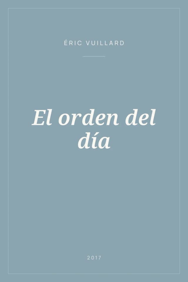 Portada de El orden del día