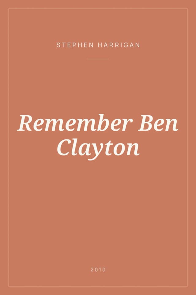 Portada de Remember Ben Clayton