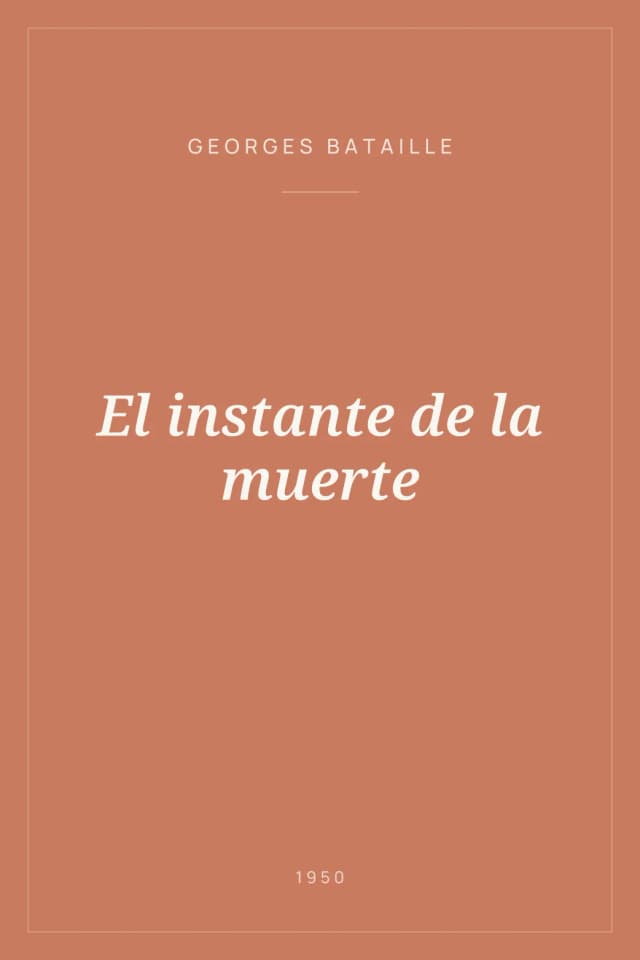 Portada de El instante de la muerte