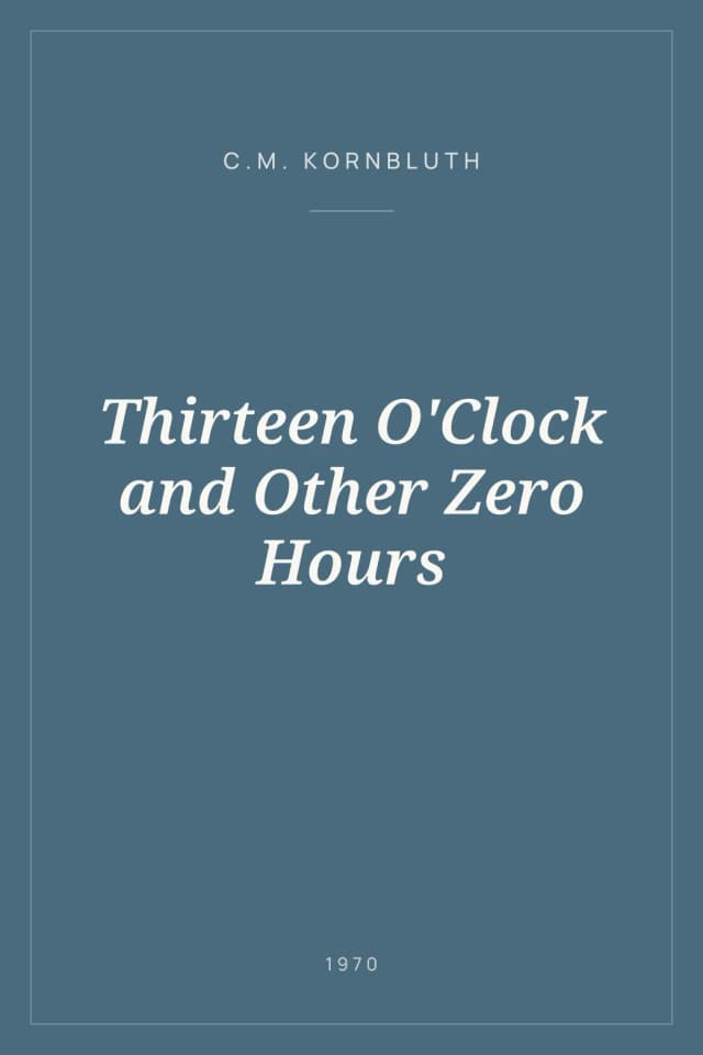 Portada de Thirteen O'Clock and Other Zero Hours