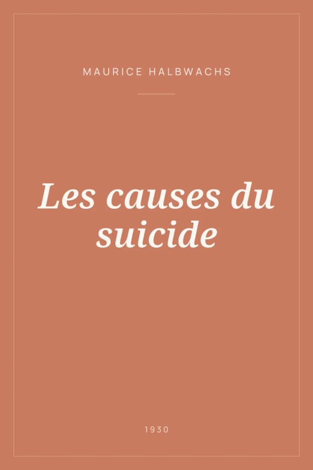 Portada de Les causes du suicide