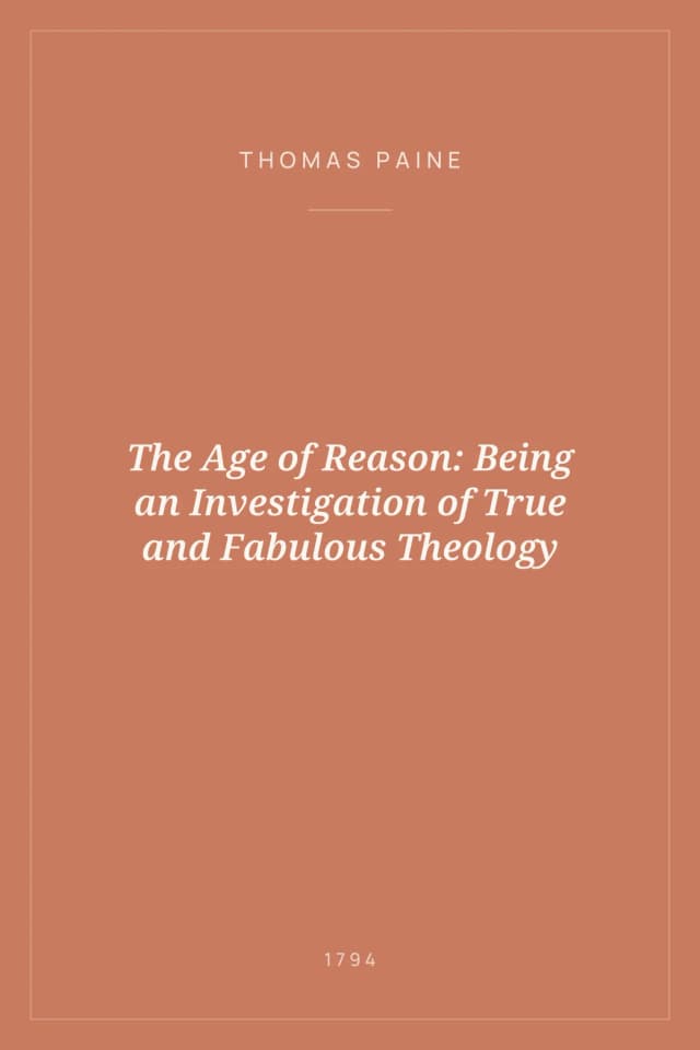 Portada de The Age of Reason: Being an Investigation of True and Fabulous Theology