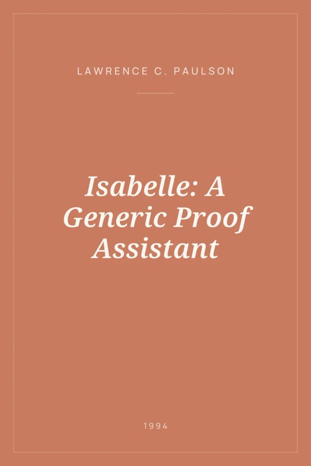 Portada de Isabelle: A Generic Proof Assistant
