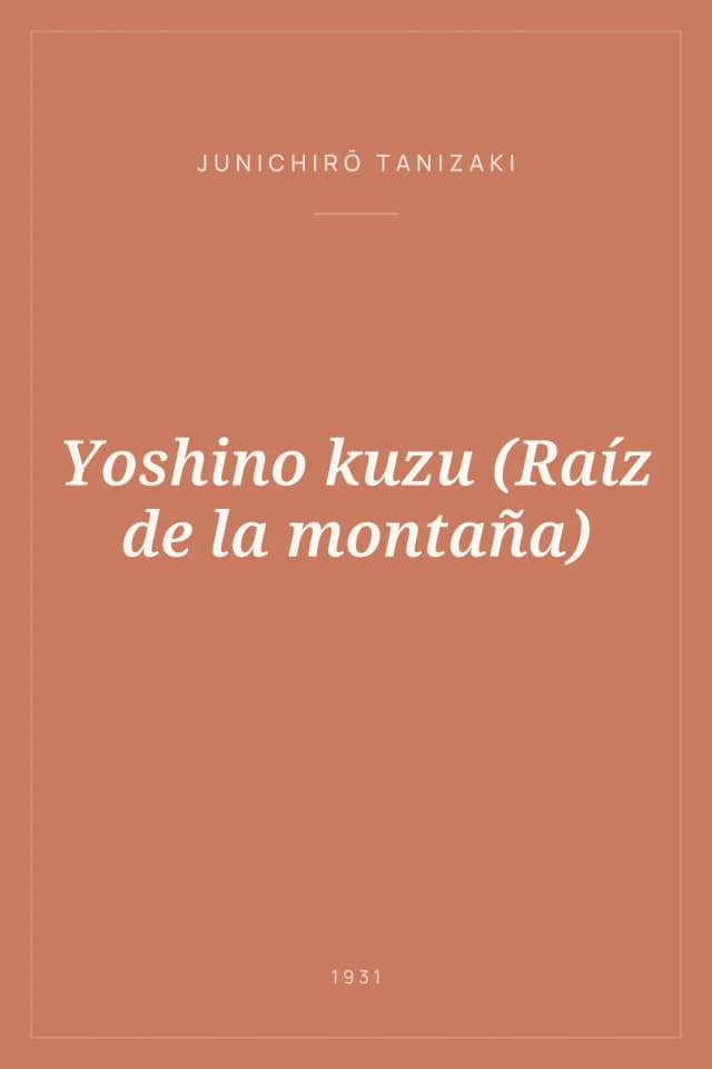 Portada de Yoshino kuzu (Raíz de la montaña)