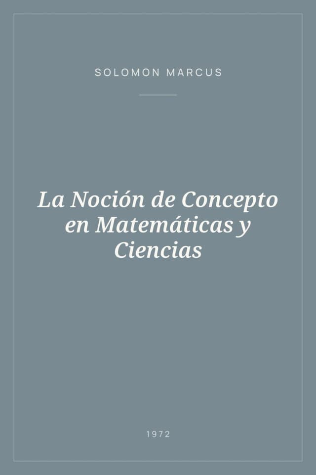 Portada de La Noción de Concepto en Matemáticas y Ciencias