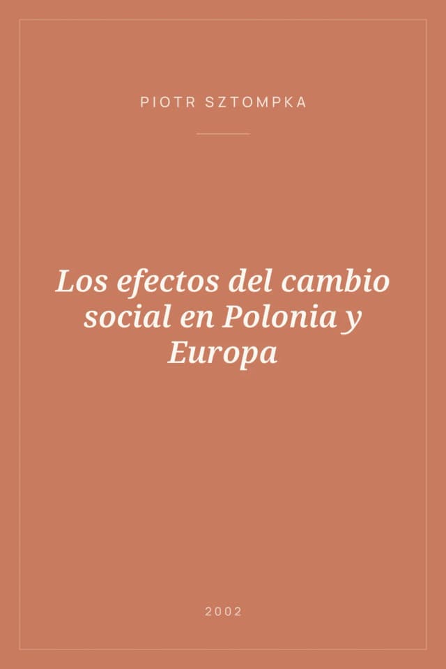 Portada de Los efectos del cambio social en Polonia y Europa