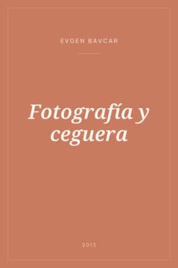Portada de Fotografía y ceguera