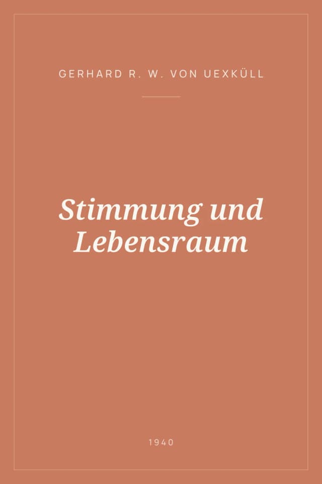 Portada de Stimmung und Lebensraum