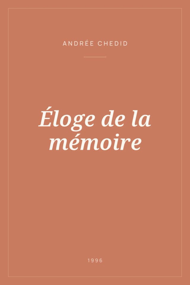 Portada de Éloge de la mémoire