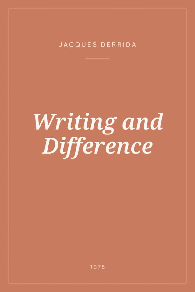 Portada de Writing and Difference