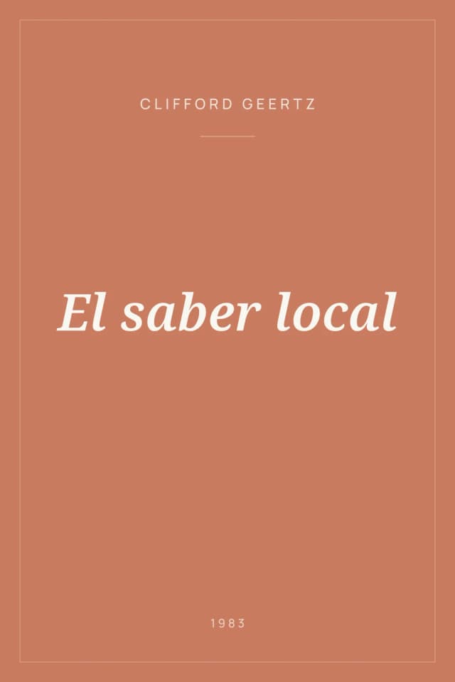 Portada de El saber local