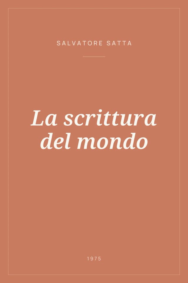 Portada de La scrittura del mondo