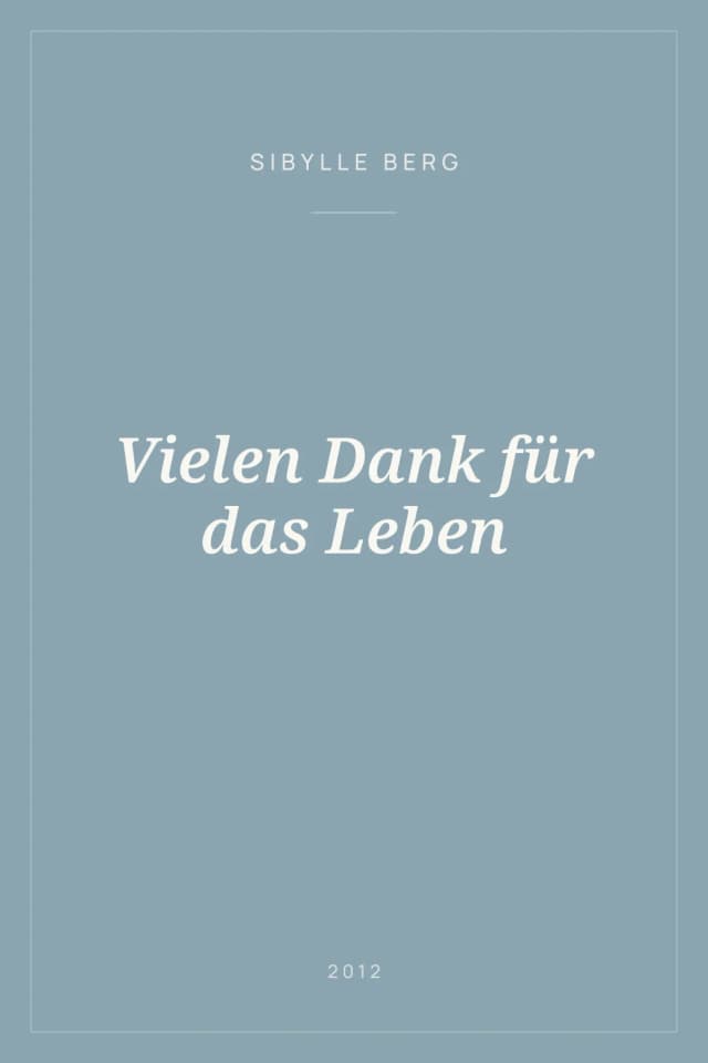 Portada de Vielen Dank für das Leben