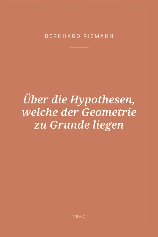 Portada de Über die Hypothesen, welche der Geometrie zu Grunde liegen