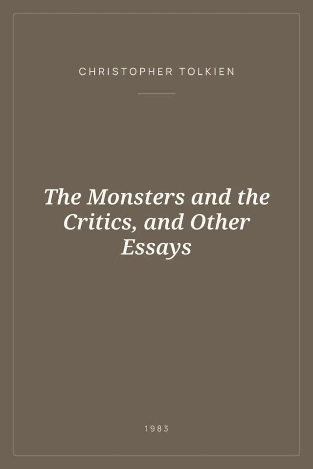 Portada de The Monsters and the Critics, and Other Essays