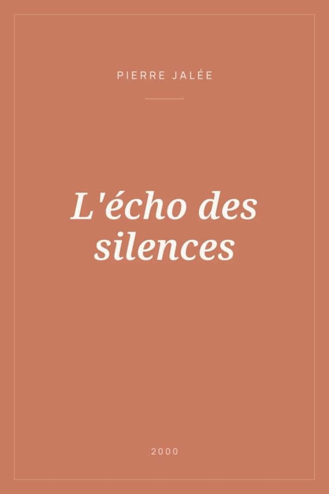 Portada de L'écho des silences