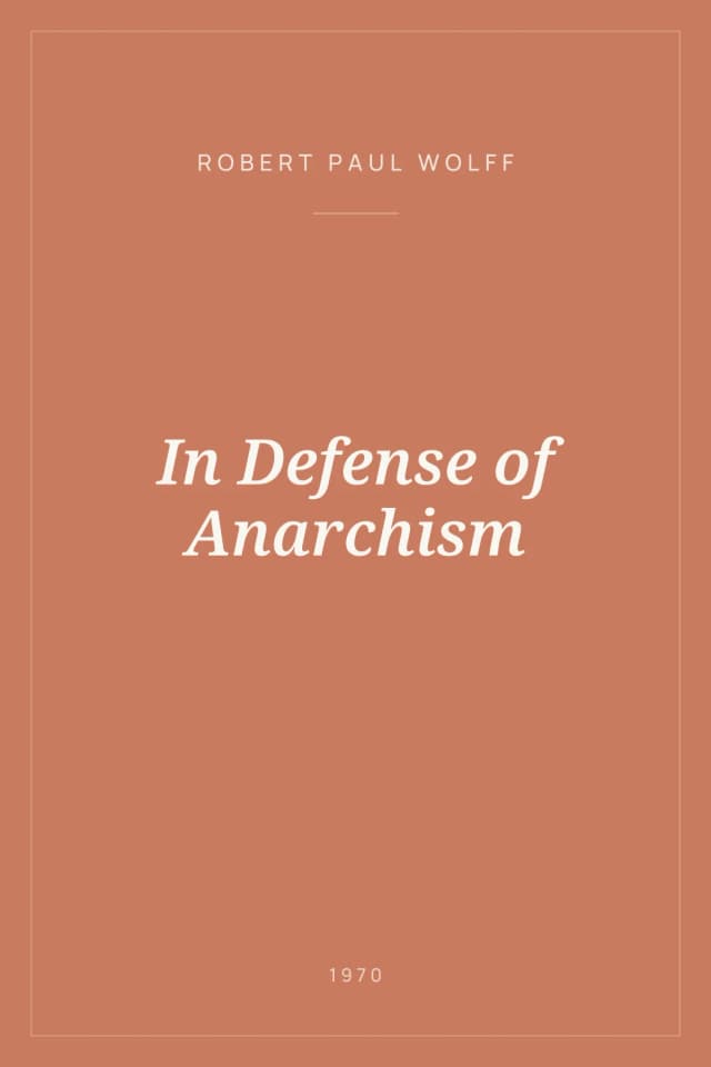 Portada de In Defense of Anarchism