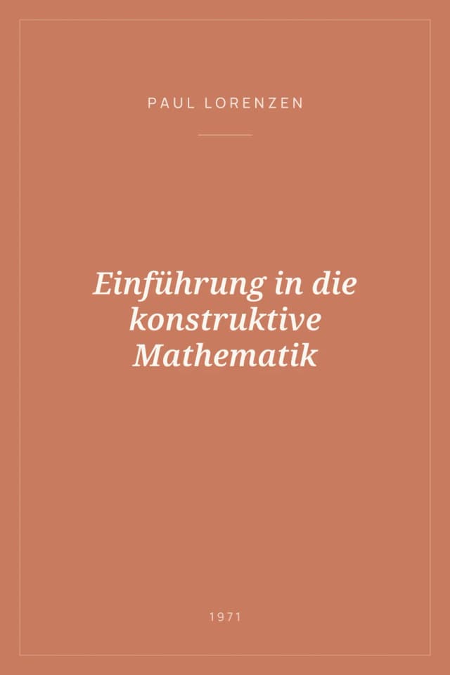 Portada de Einführung in die konstruktive Mathematik