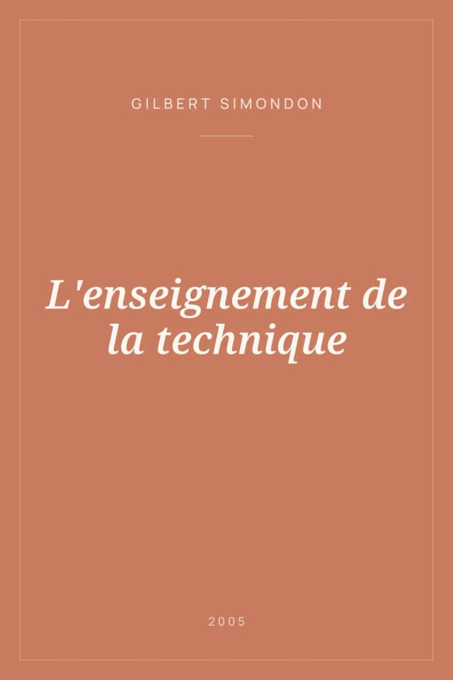 Portada de L'enseignement de la technique