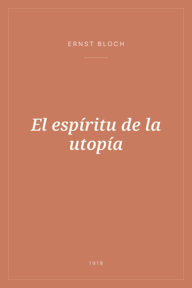 Portada de El espíritu de la utopía