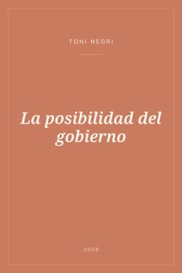 Portada de La posibilidad del gobierno