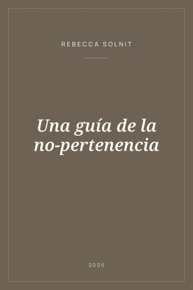 Portada de Una guía de la no-pertenencia