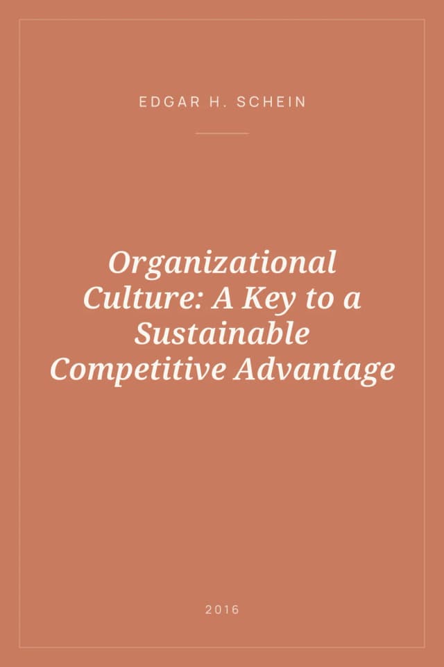Portada de Organizational Culture: A Key to a Sustainable Competitive Advantage