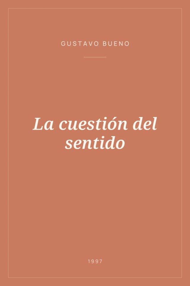 Portada de La cuestión del sentido