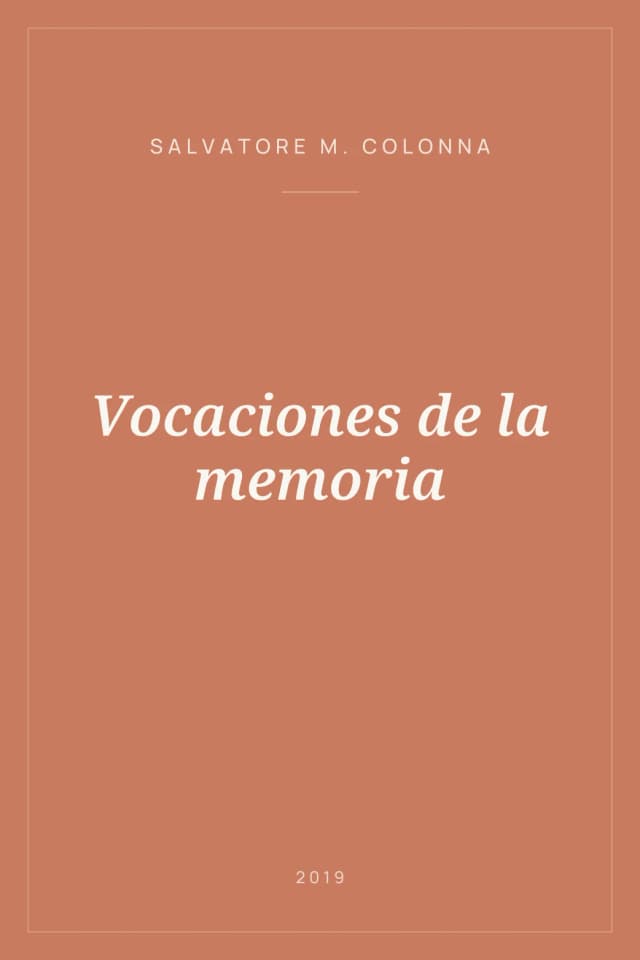 Portada de Vocaciones de la memoria