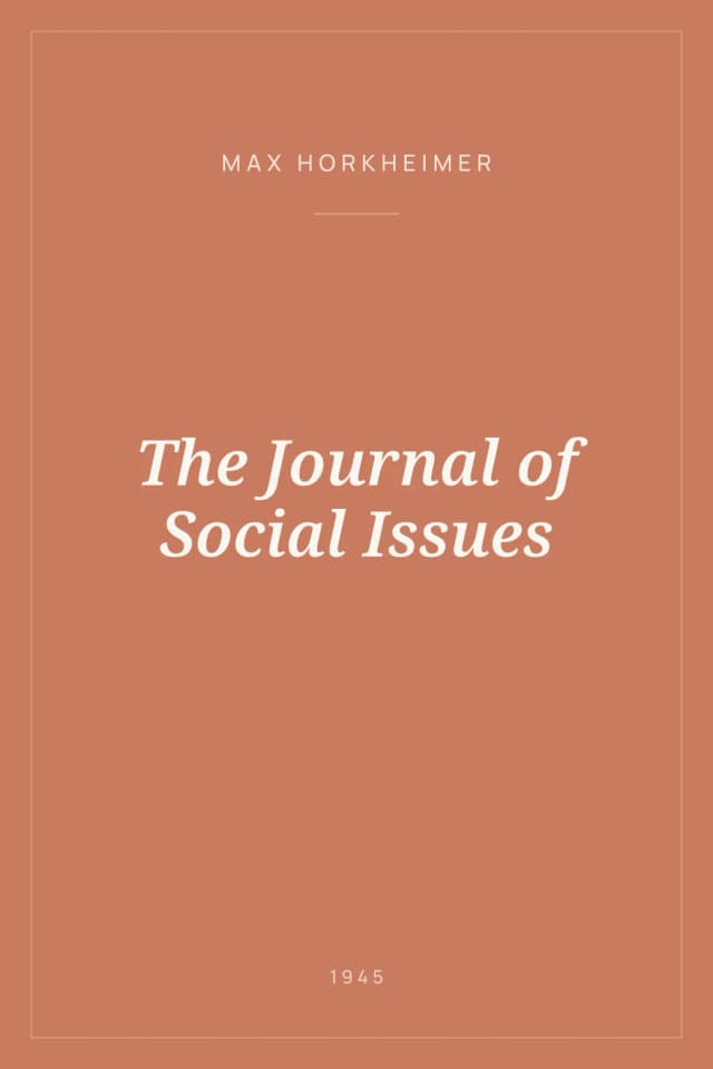 Portada de The Journal of Social Issues
