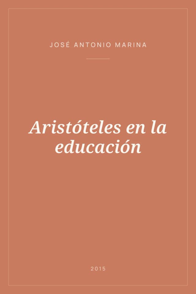 Portada de Aristóteles en la educación