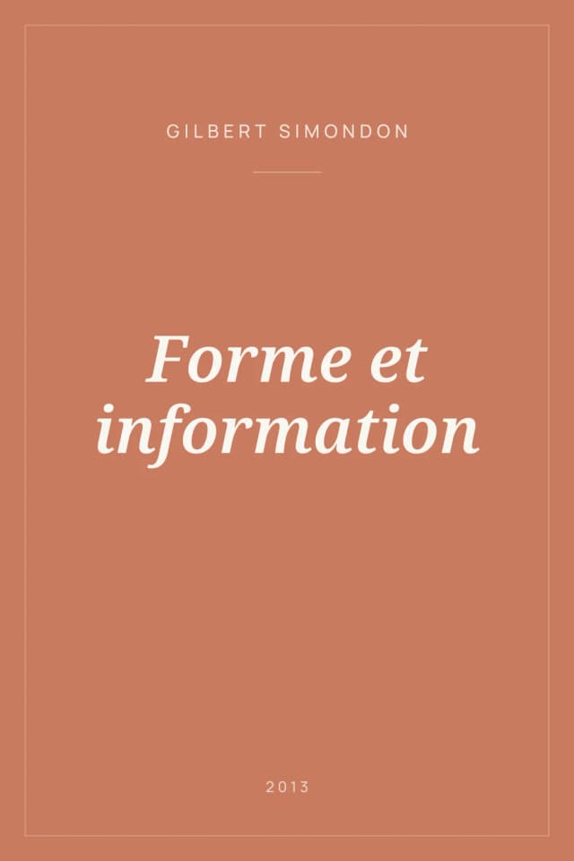 Portada de Forme et information