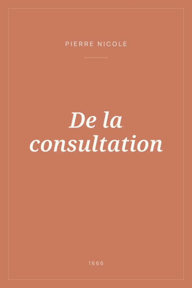Portada de De la consultation
