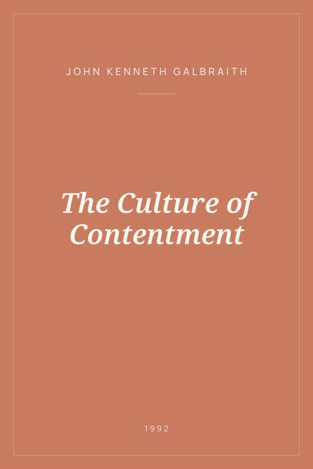 Portada de The Culture of Contentment