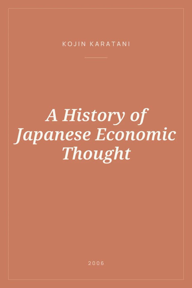 Portada de A History of Japanese Economic Thought