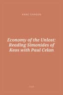 Portada de Economy of the Unlost: Reading Simonides of Keos with Paul Celan