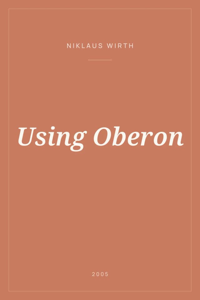 Portada de Using Oberon