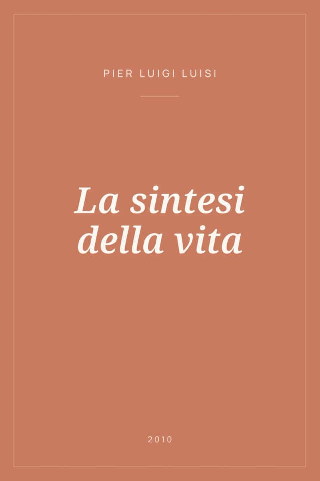 Portada de La sintesi della vita
