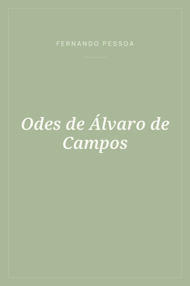 Portada de Odes de Álvaro de Campos