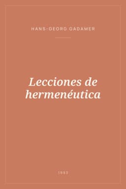 Portada de Lecciones de hermenéutica
