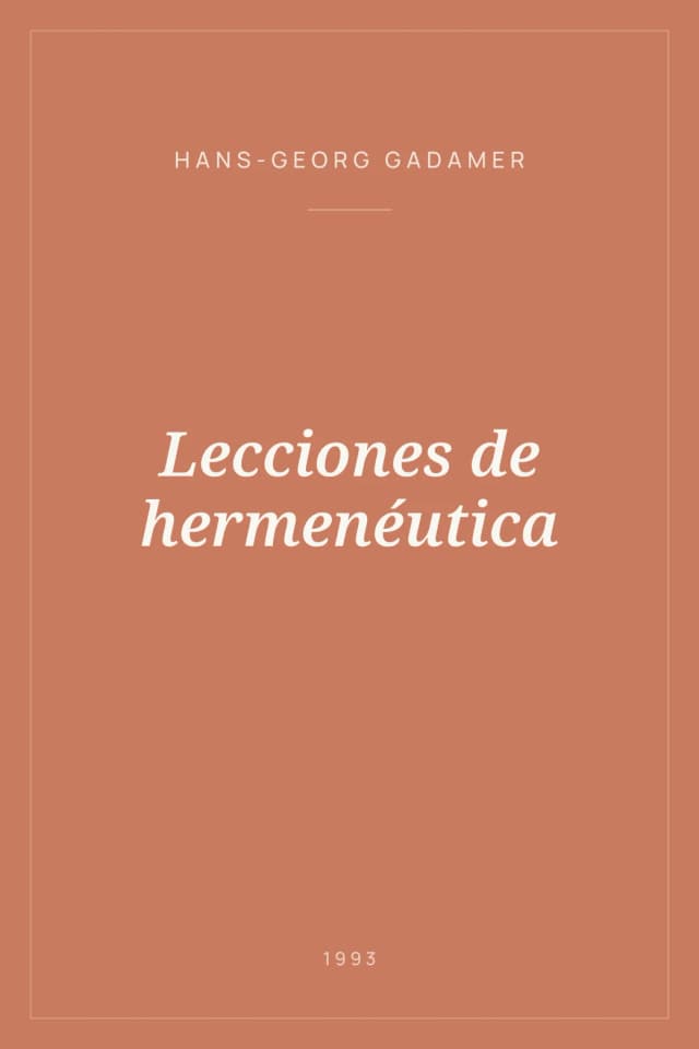 Portada de Lecciones de hermenéutica
