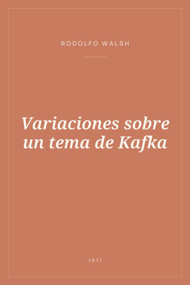 Portada de Variaciones sobre un tema de Kafka