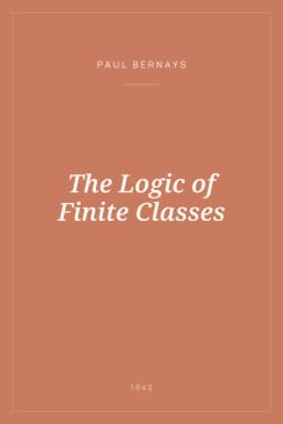 Portada de The Logic of Finite Classes