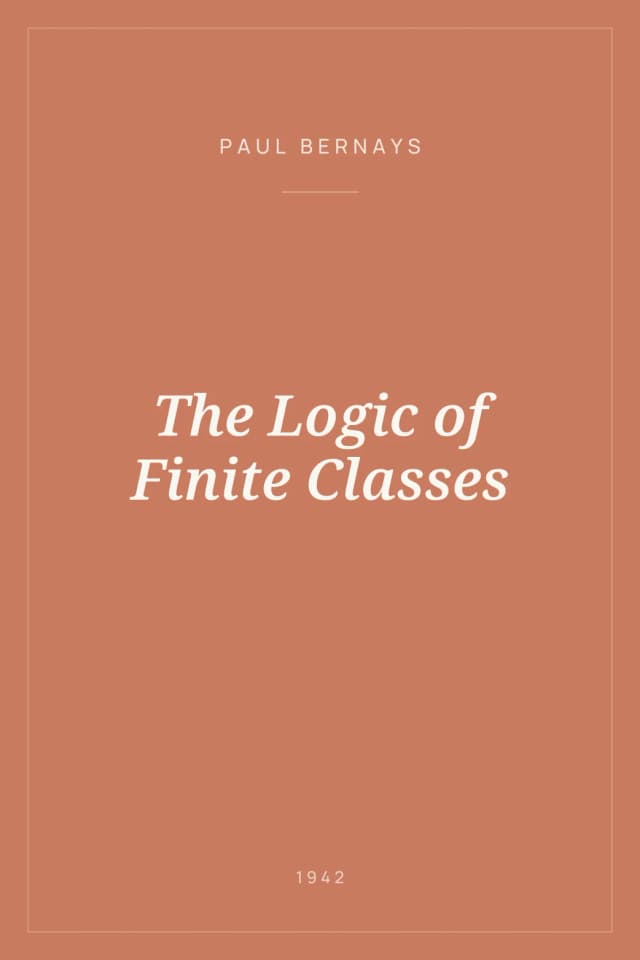 Portada de The Logic of Finite Classes